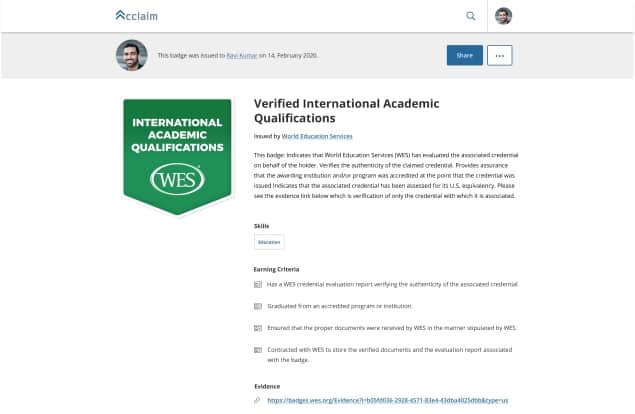 Wes Digital Badges New Tool To Verify International Credentials World Education Services