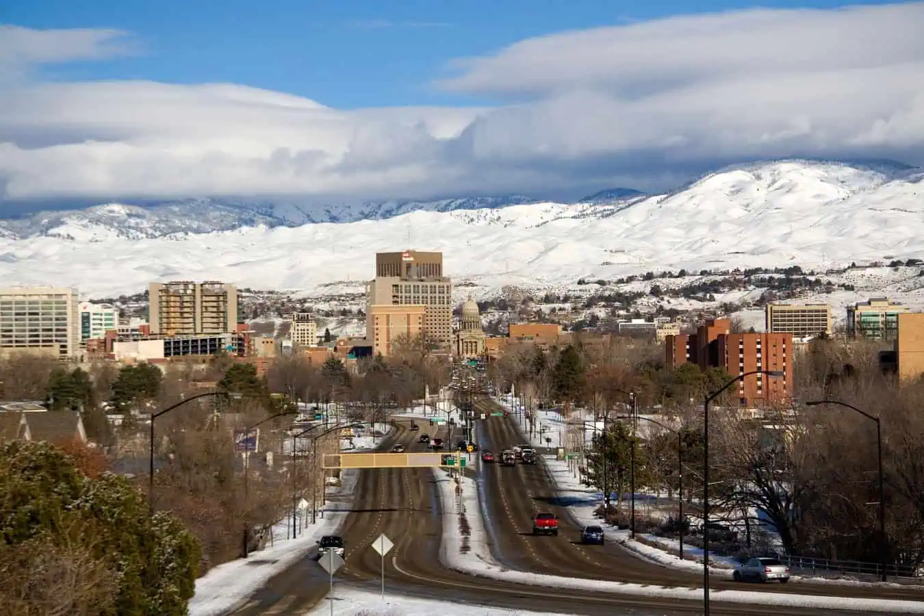 Boise with mountains in back